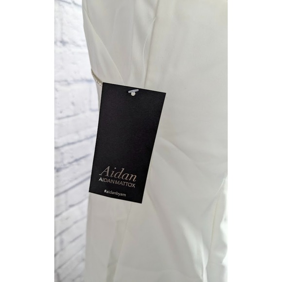 Aidan by Aidan Mattox Women's Jeweled Halter Neck Sheath Dress White Size 10 - Picture 5 of 6